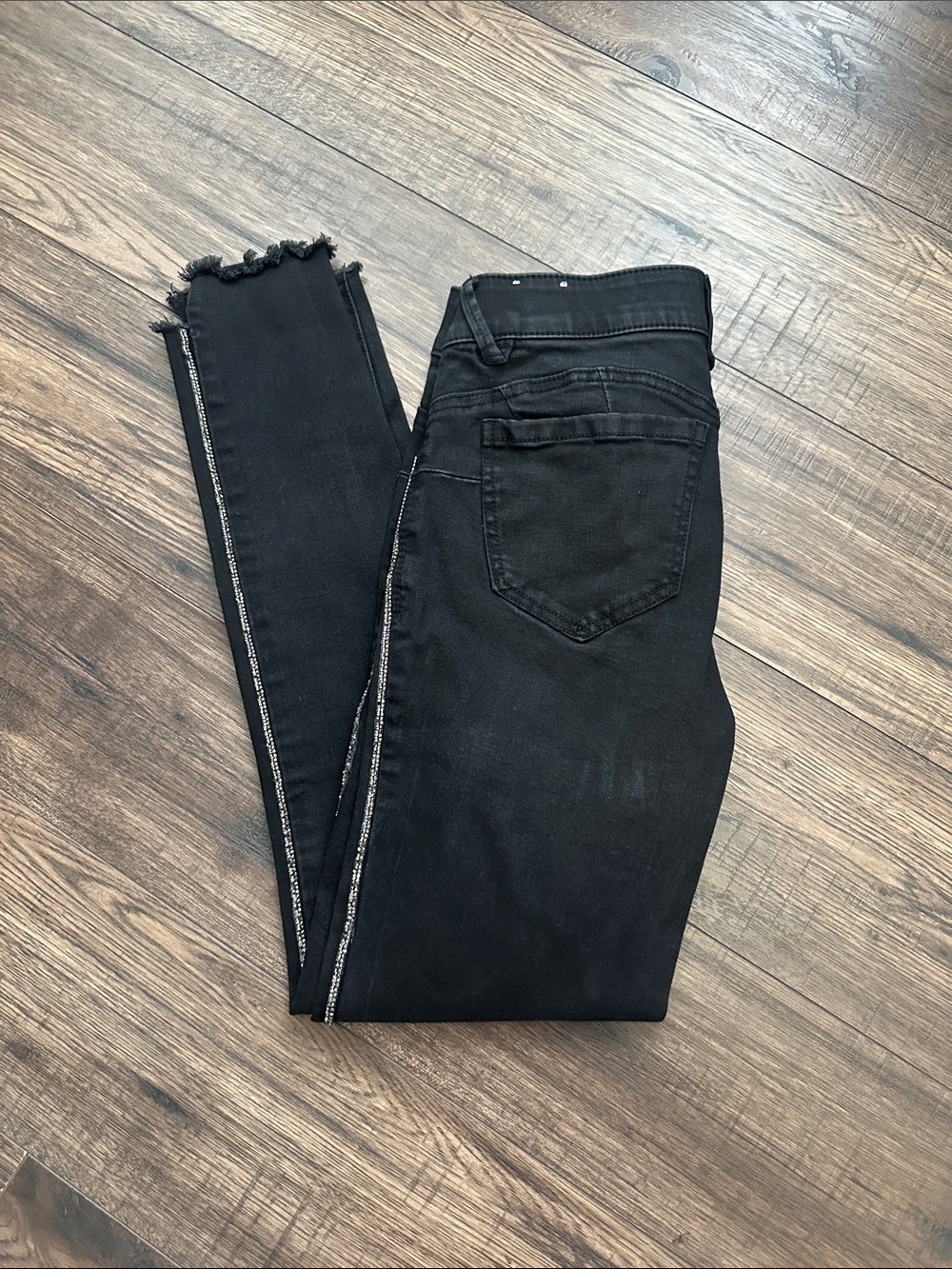 Wit & Wisdom Black Skinny Leg Jeans with Sequin Detail